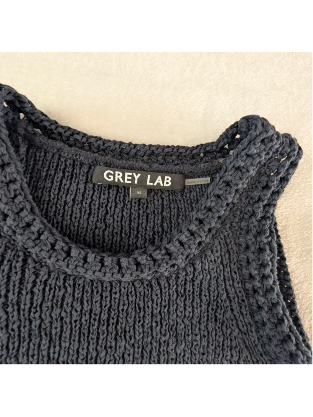 Grey Lab Ribbed Sleeveless Sweater - XS - Picture 4 of 8